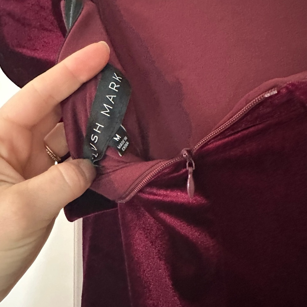 Velvet Burgundy Bridesmaid/MOH dress Size M